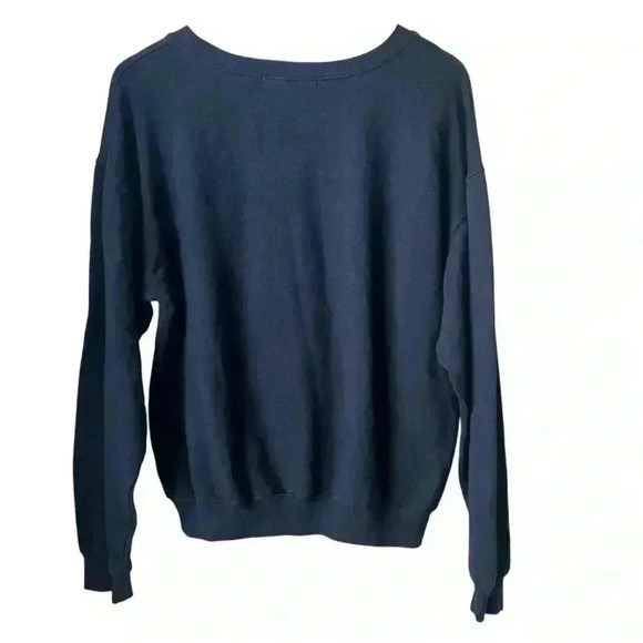 Wound Up Navy Blue Night Stars Juniors Crew Neck Boyfriend Sweatshirt Size Large - Picture 2 of 8